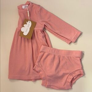 NWT Angel Dear 2 Pc Baby Girl Model Dress & Bloomer Powder Pink Rib 3-6 Months
